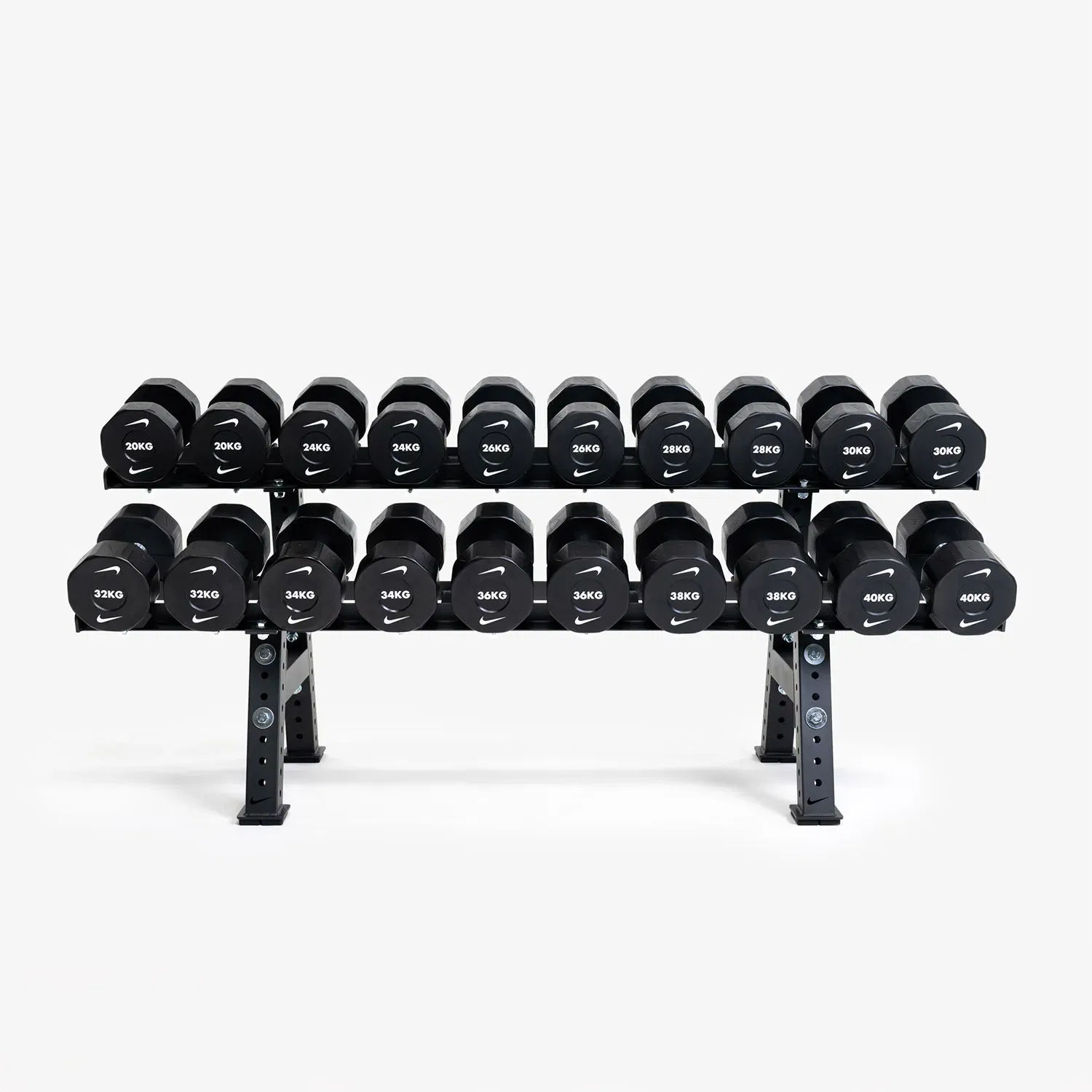Nike Strength Premium 2-Tier Pro Urethane Dumbbell Rack Set