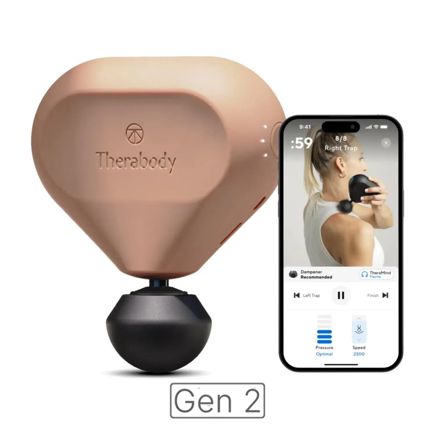 Therabody Theragun Mini Desert Rose 2.0 - Ultra portable