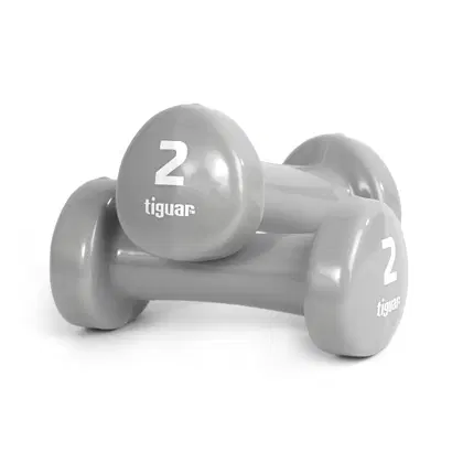Tiguar Vinyl Dumbbells - Pair - 2 Kg
