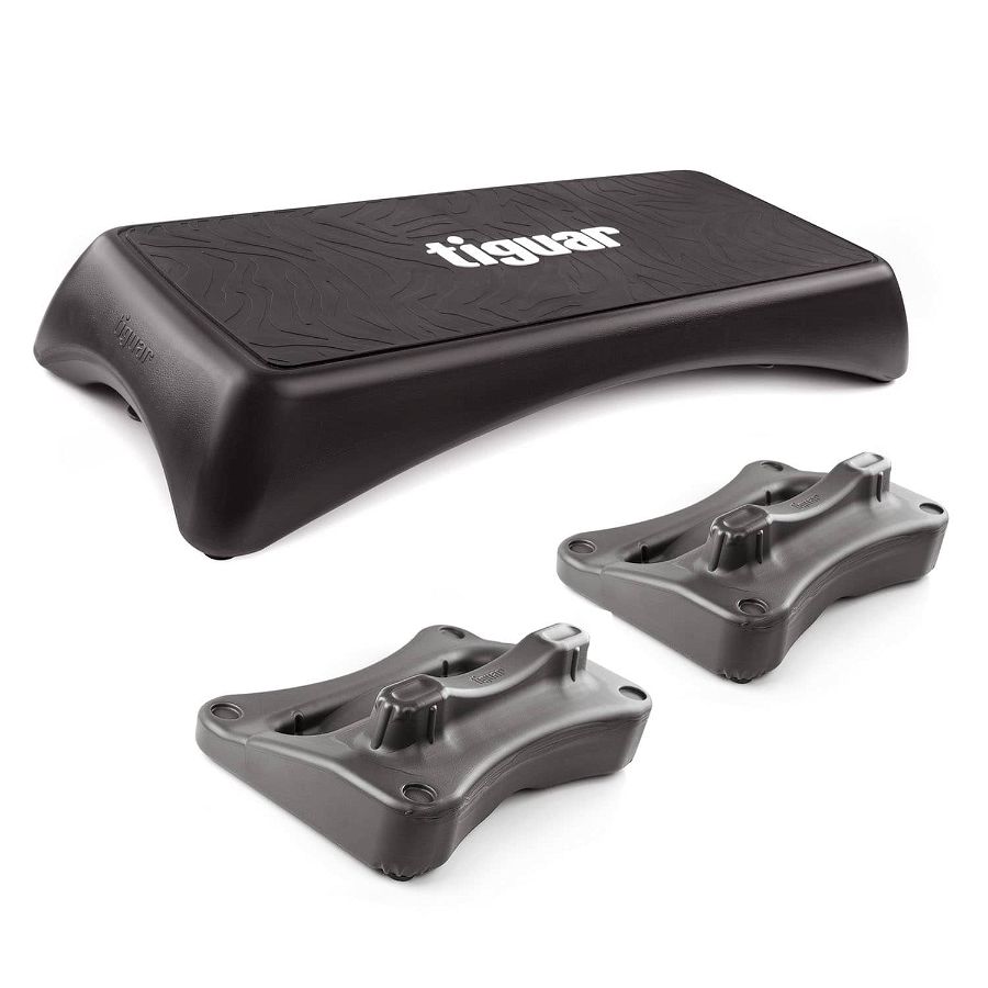 Tiguar Professional Fitness Stepper + supporters (pair) -Black