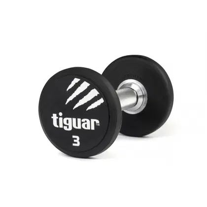 Tiguar PU Round Dumbbell - Single - 3 Kg