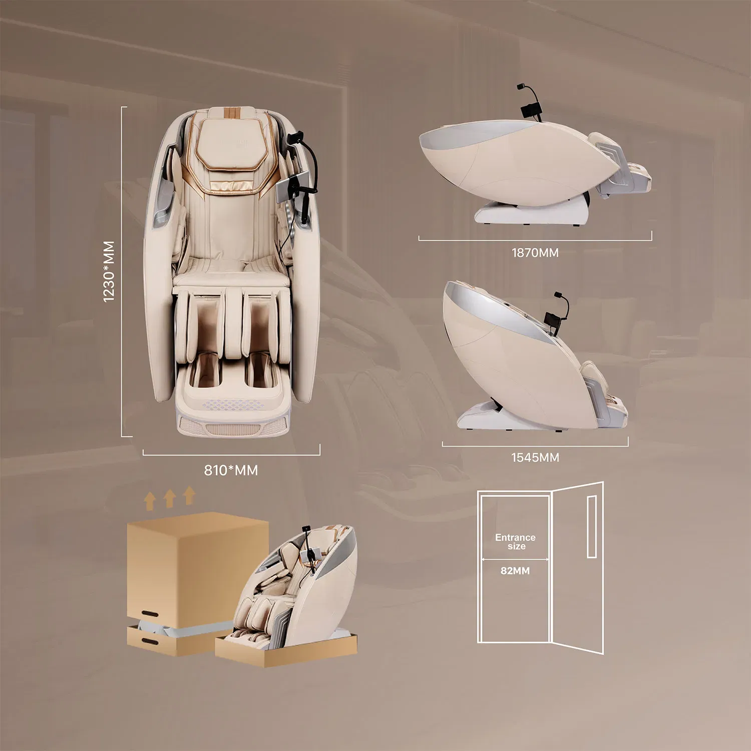 نوريست كرسي تدليك الجسم الكامل Titan Ai Master Stretching - Brown