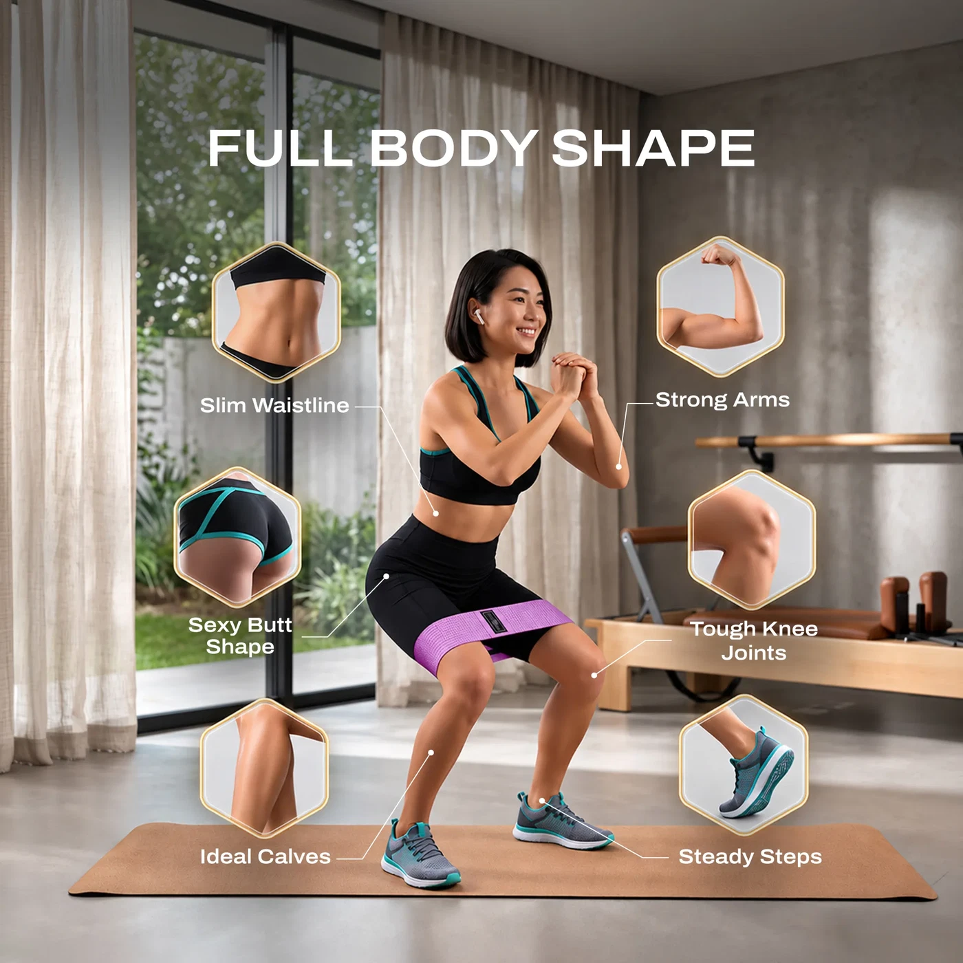 Full body exercises using Trupada Fabric Resistance Bands