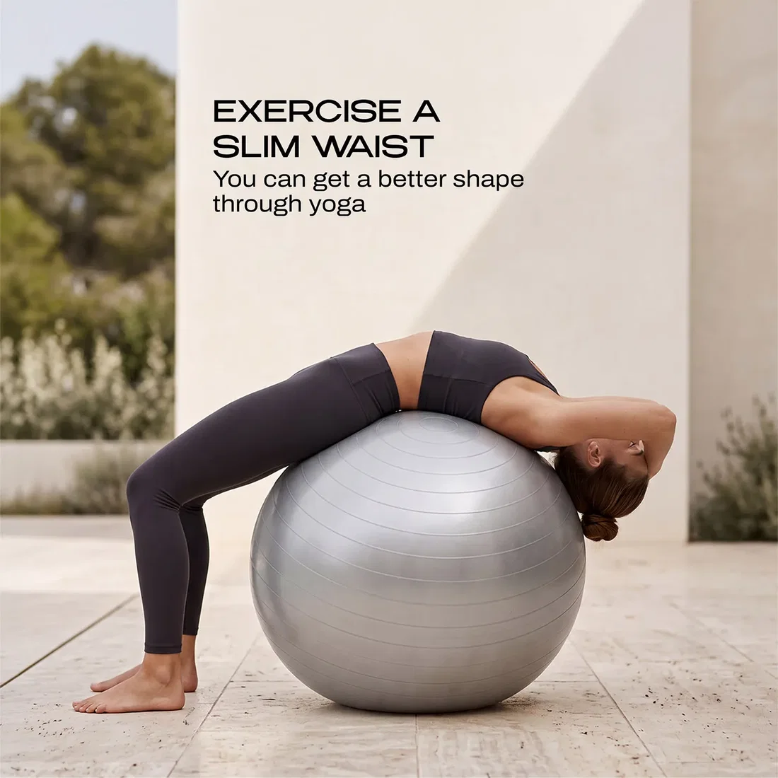 Yoga stretching with PVC Yoga Ball