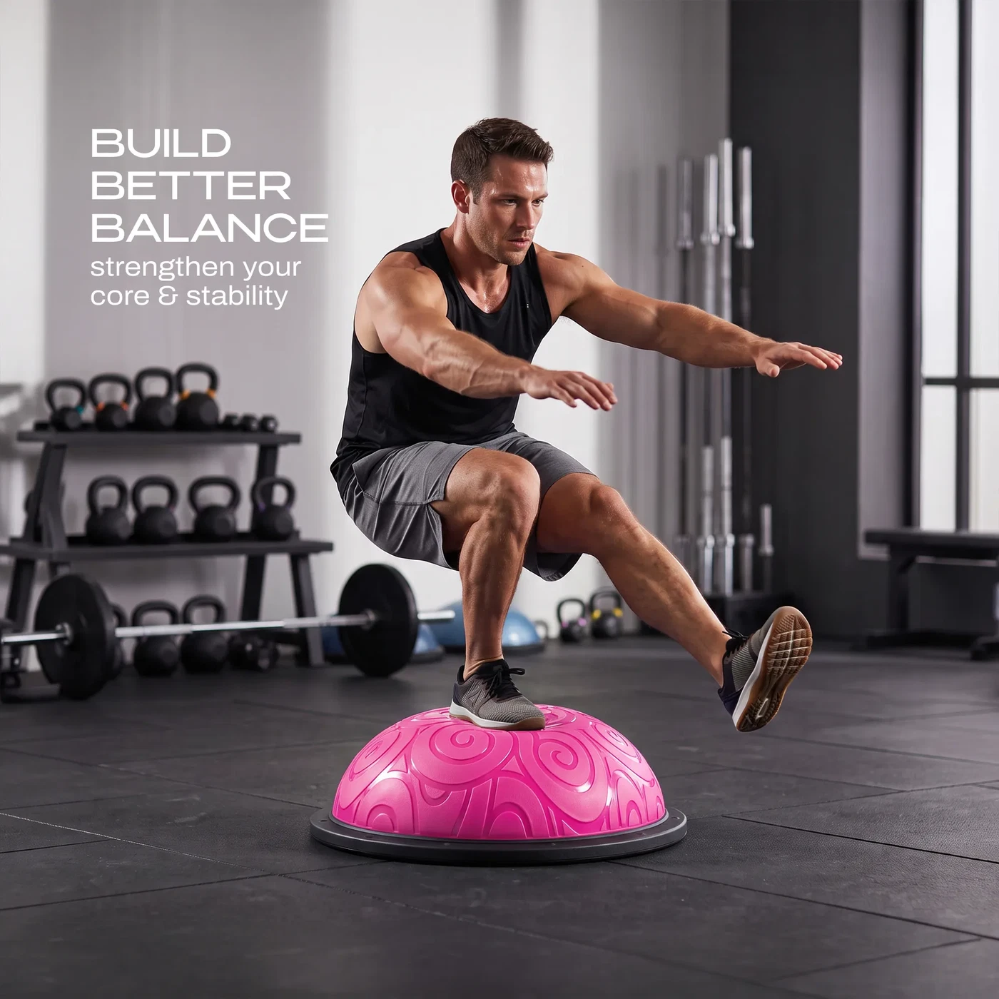 Balance training with Trupada PVC Bosu Ball