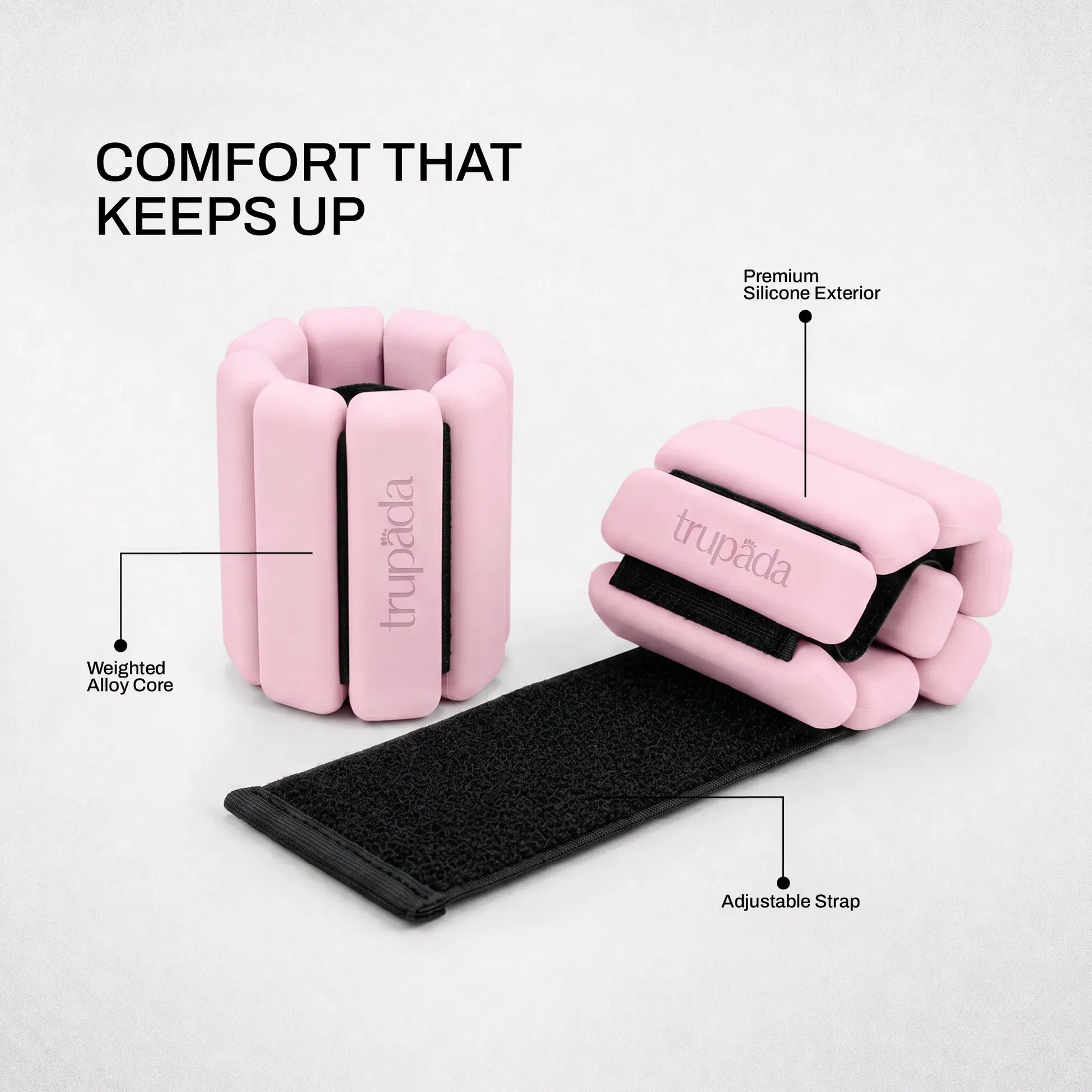 Trupada Silicone Ankle Weights (Pair) - Pink - 2 LB