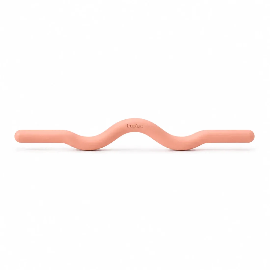 Front view of the Trupada Peachy Pink curved silicone barbell bar