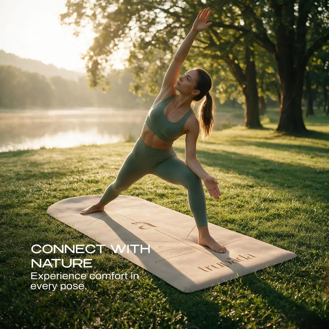 Trupada Semi-Elliptical Yoga Mat Outdoor Practice