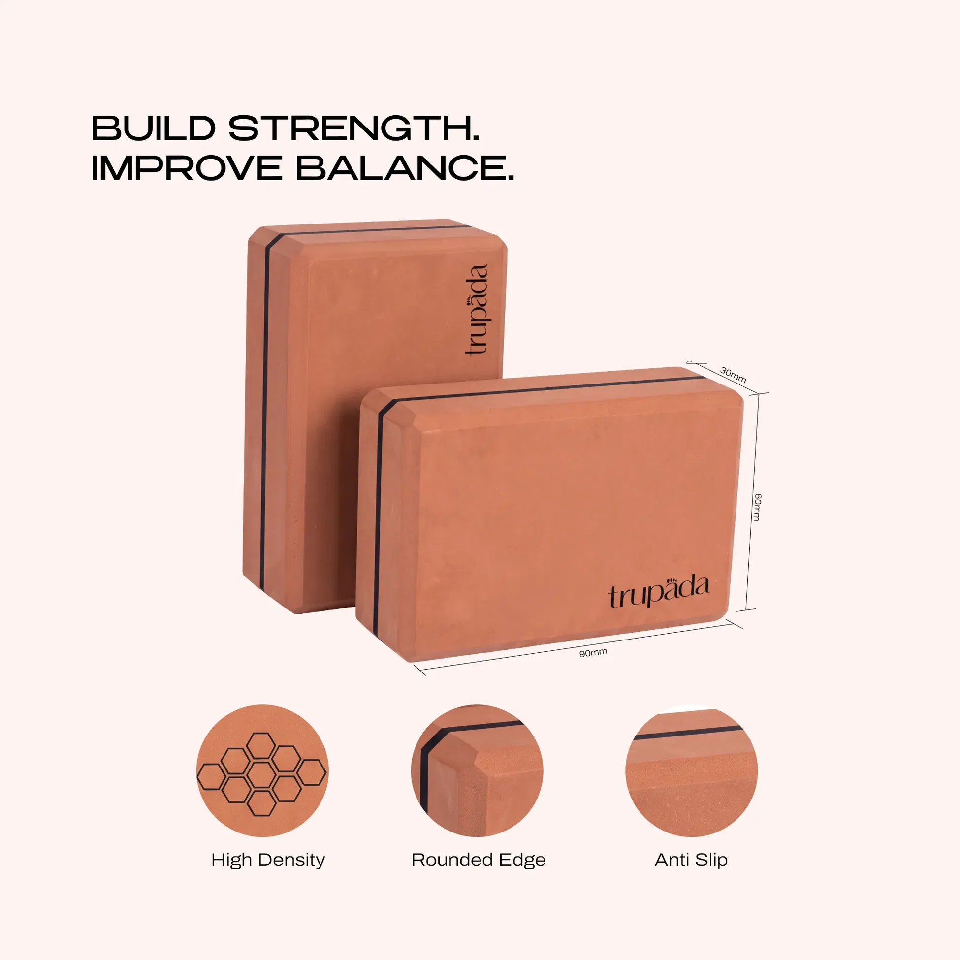 Trupada Brown EVA Yoga Blocks