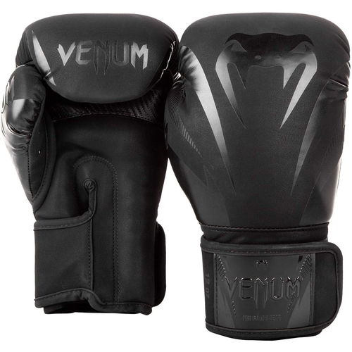 Venum Impact Boxing Gloves-Black-Black-10Oz