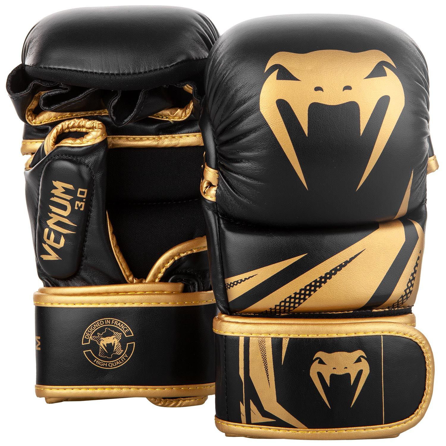 Venum Challenger 3.0 MMA Sparring Gloves - Black-Gold - M