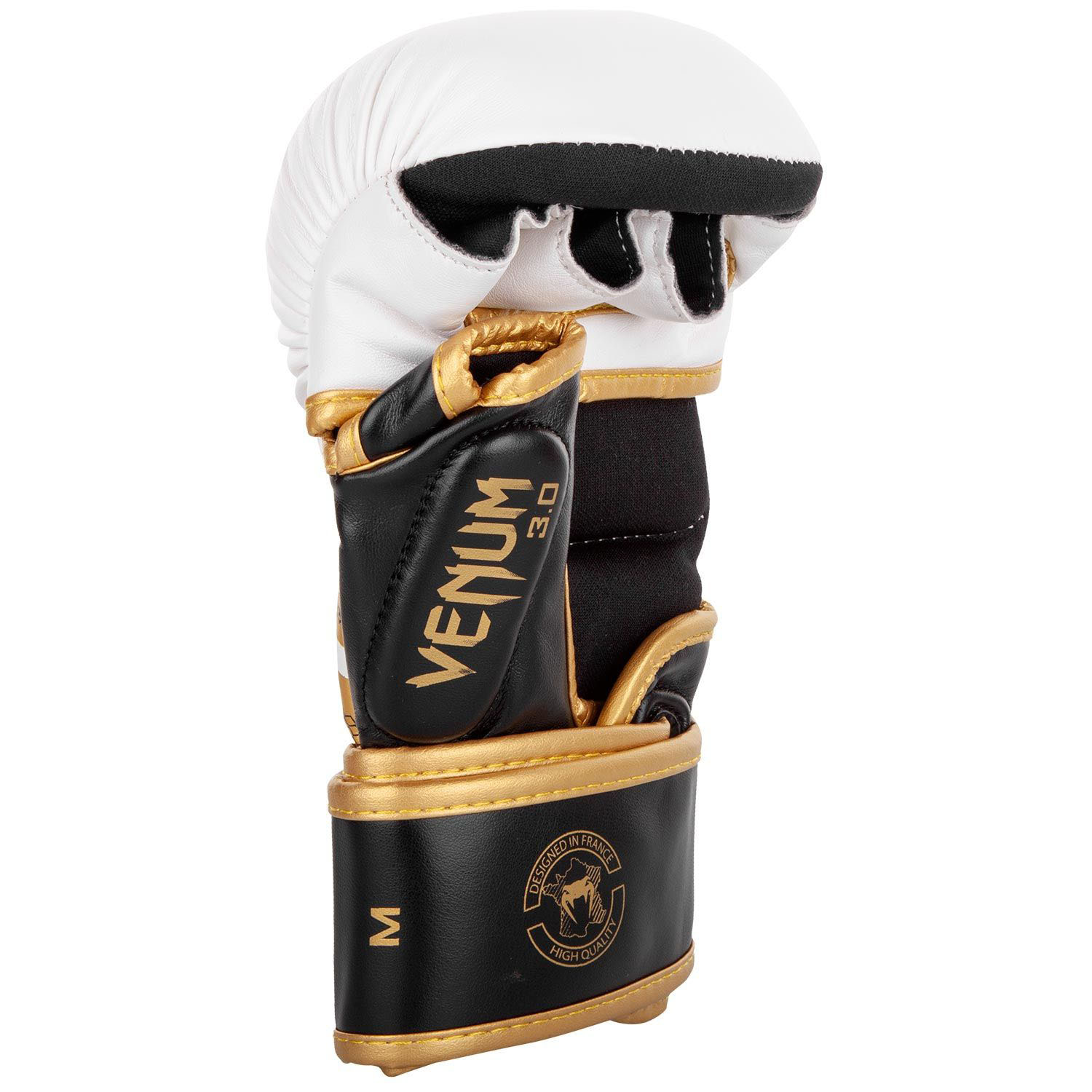Venum Challenger 3.0 MMA Sparring Gloves - White-Black-Gold - M