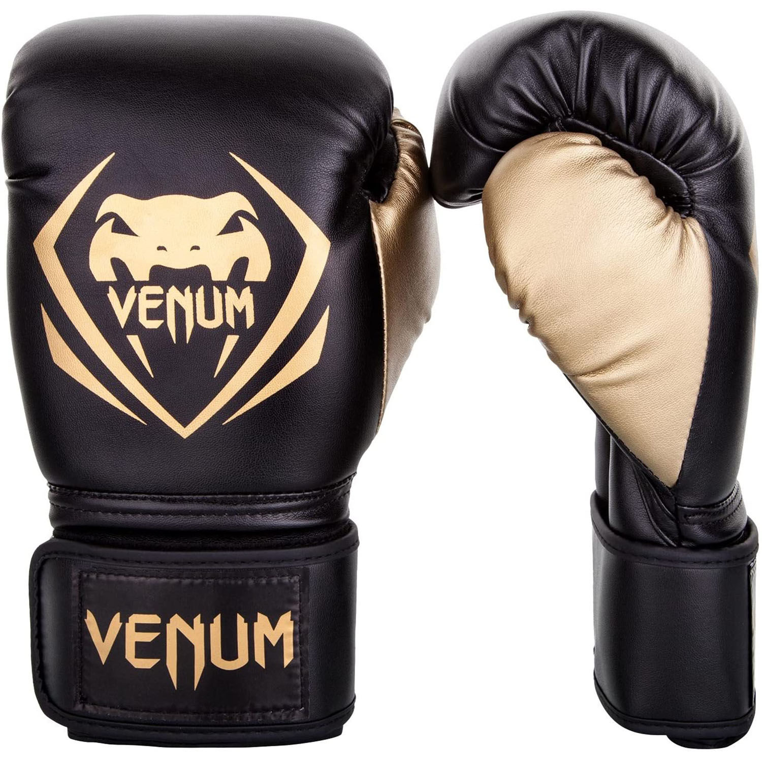 Venum Contender Boxing Gloves - Black-Gold - 8Oz