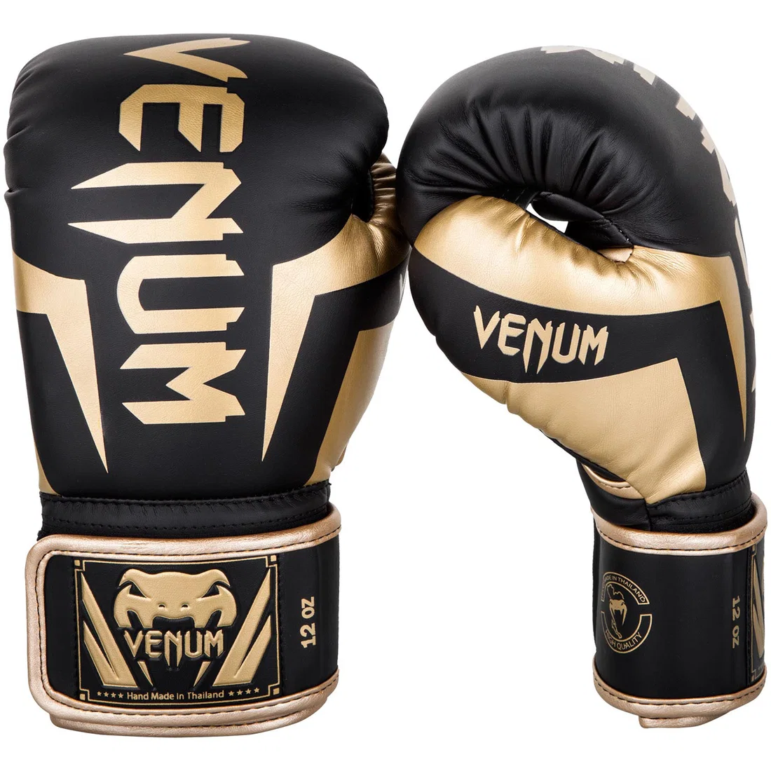 Venum Elite Boxing Gloves - Black-Gold - 10Oz
