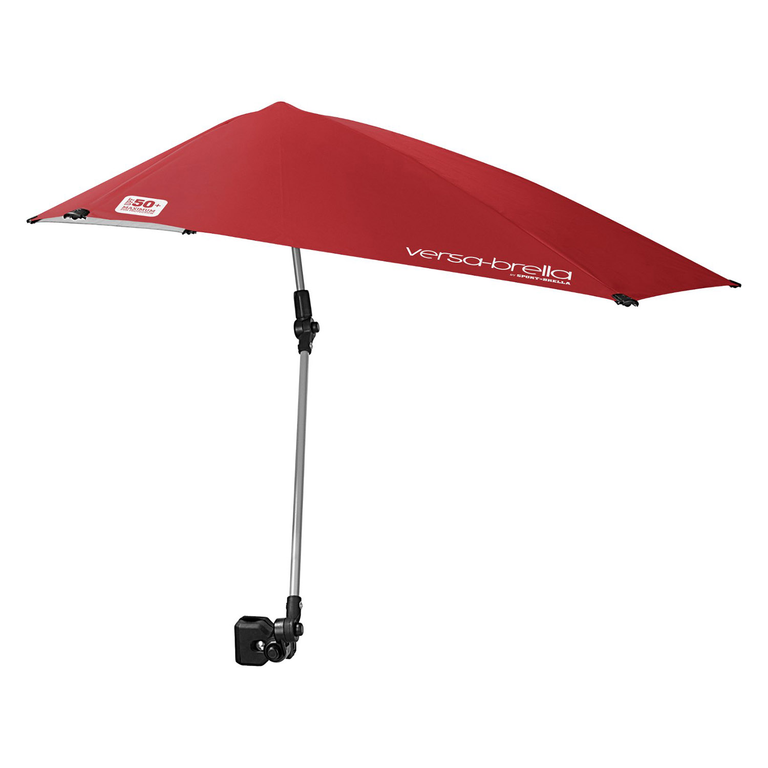 SKLZ Versa - Brella SPF 50+ Adjustable Umbrella with Universal Clamp - Firebrick Red