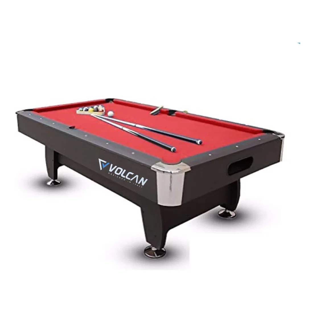 Volcan Wooden Billiard Table with all Accessories - 9Feet - Red