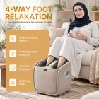 Nourest VibeX Foot & Calf Massager with Heat & Wireless Back Massager - Beige