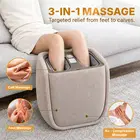 Nourest VibeX Foot & Calf Massager with Heat & Wireless Back Massager - Beige