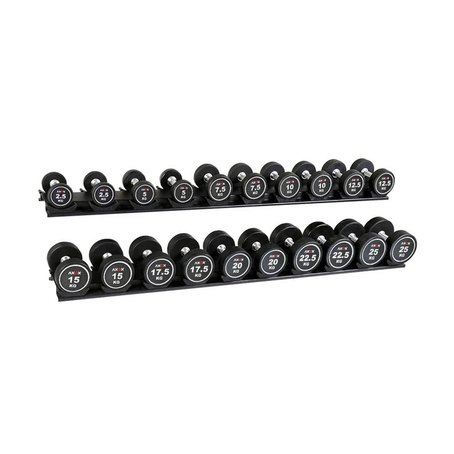 Axox 2.5-25 Kg  Steel Round Dumbbell with Rubber Coated Head