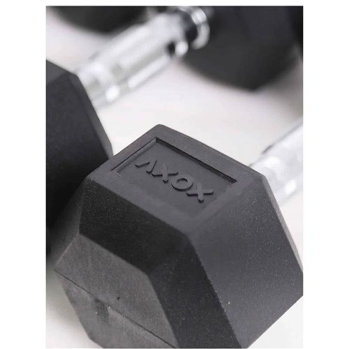 Axox Hex Rubber Coated Dumbbell | 2.5 to 25 Kg | Pair