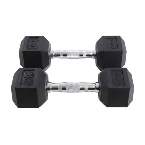 Axox Hex Rubber Coated Dumbbell | 2.5 to 25 Kg | Pair