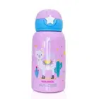 وايسي زجاجة مياه للأطفال مع القش وحقيبة خارجية - Pink - 600ml