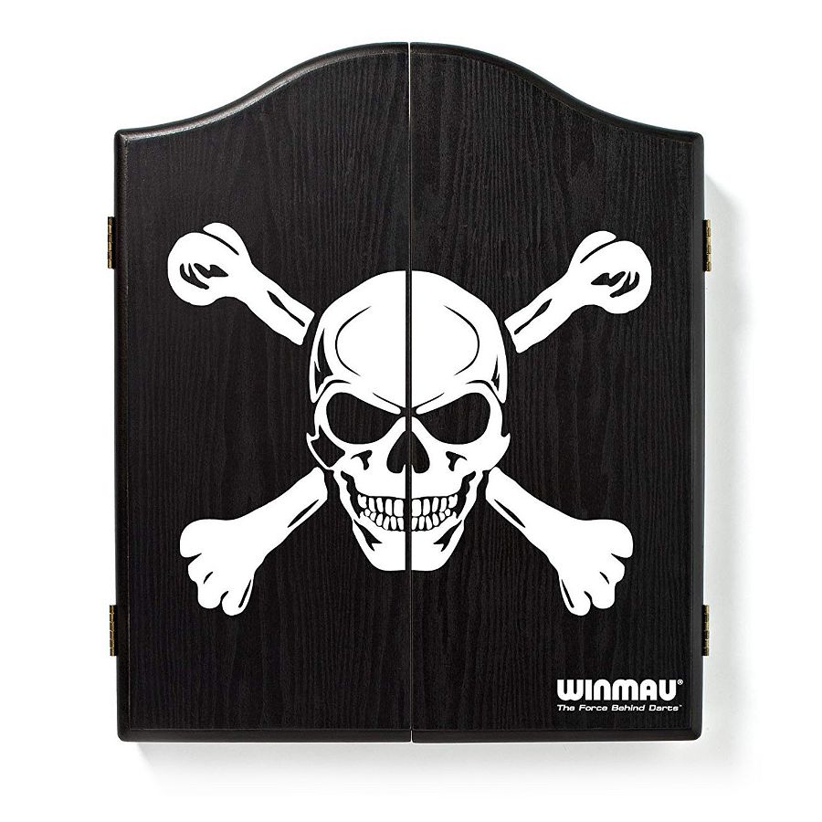 Winmau Skull And Bones Design - Black Dartboard Cabinet
