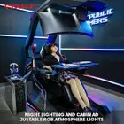إنجريم محطة عمل للألعاب مع 3 شاشات كرسي كهربائي قابل للاستلقاء - Black