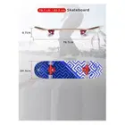 Win.Max Skateboard, Beginners and Adults, 9 Ply Double Deck, 50 x 36 mm PU Wheel - Maze Blue