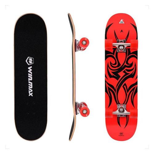 Winmax Skateboard for Beginner and Adults, 9 Ply Maple Deck, 31 x 8 Inch-Etnic Red