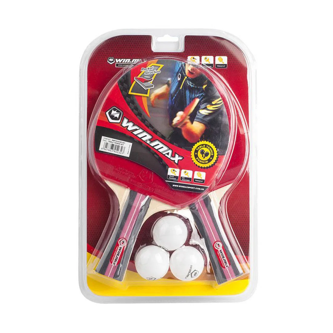 Win.Max Table Tennis Racket - Long Handles - 3 Star
