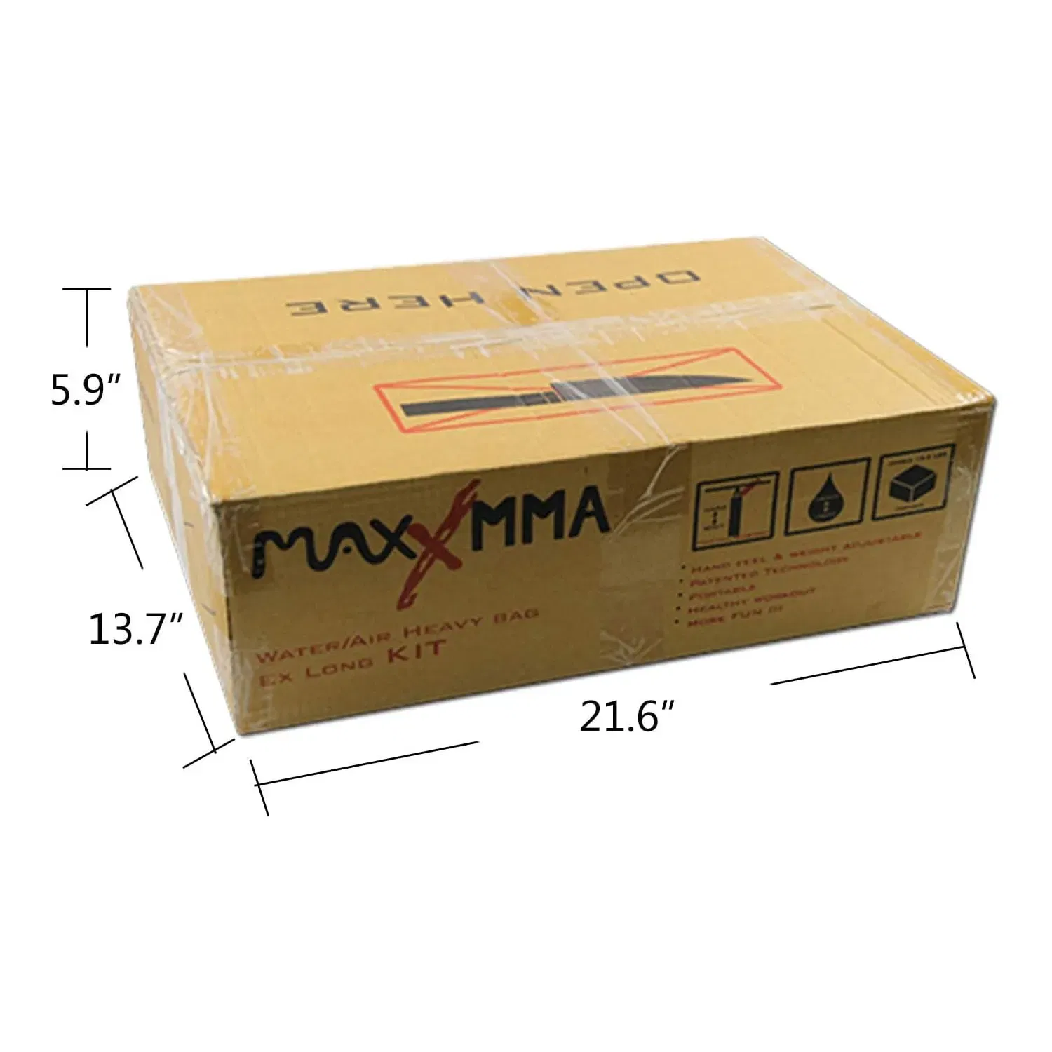 MaxxMMA 3ft Patented Water/Air Boxing Bag Shell - Black