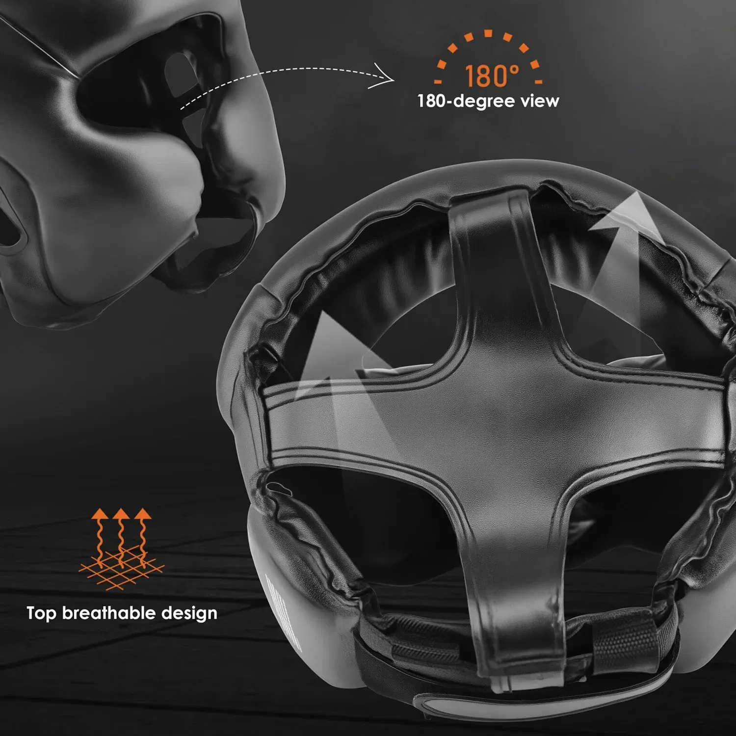 MaxxMMA Head Gear - Black - Large