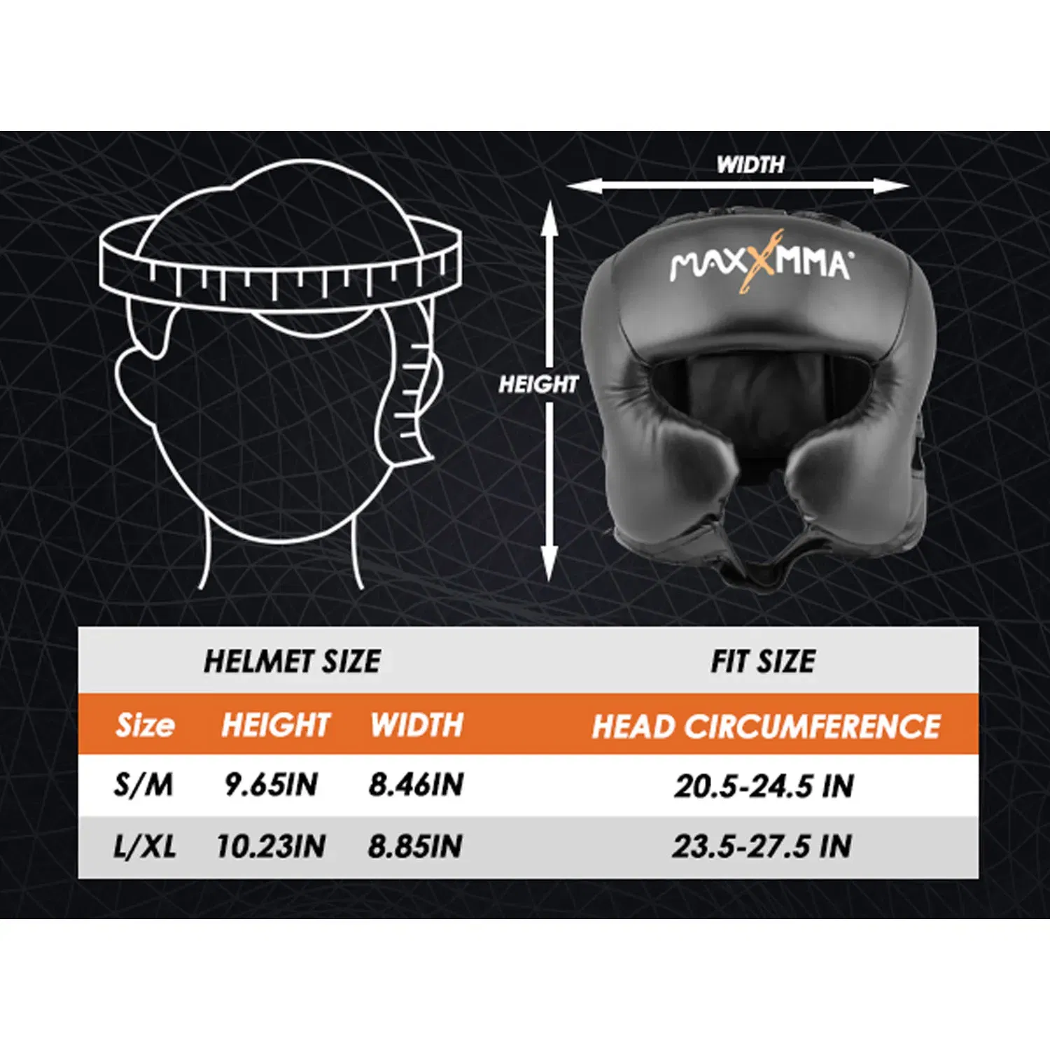 MaxxMMA Head Gear - Black - Large