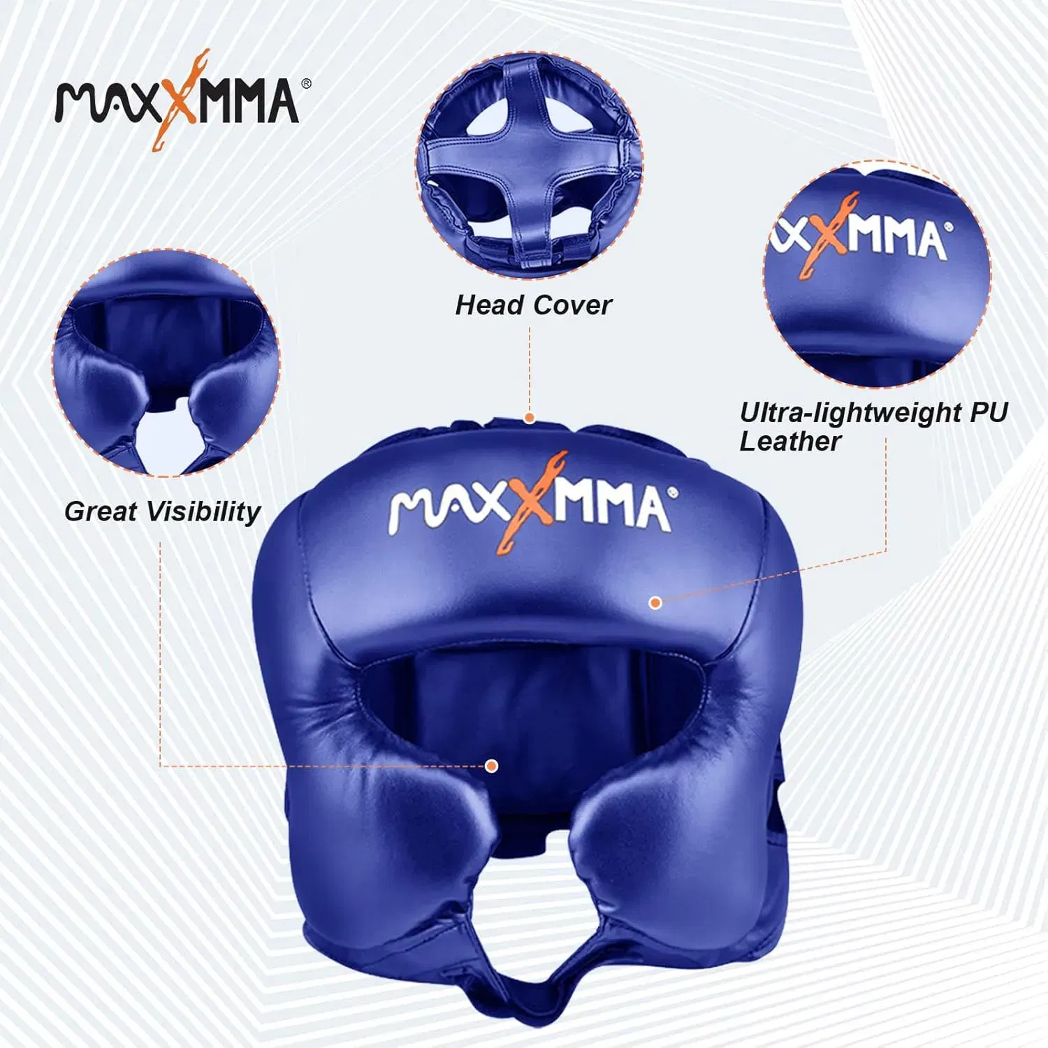 MaxxMMA Head Gear - Blue - Large