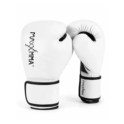 MaxxMMA Pro-Style Boxing Training Gloves - White - 8oz