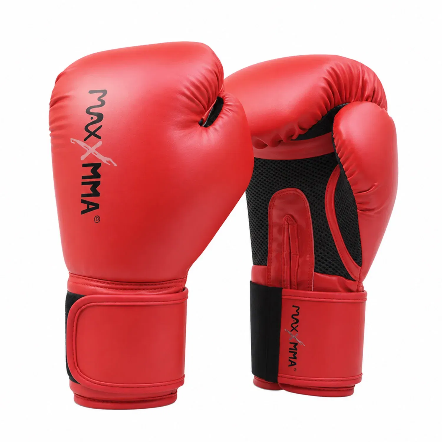 MaxxMMA Pro-Style Boxing Training Gloves - Red - 12oz
