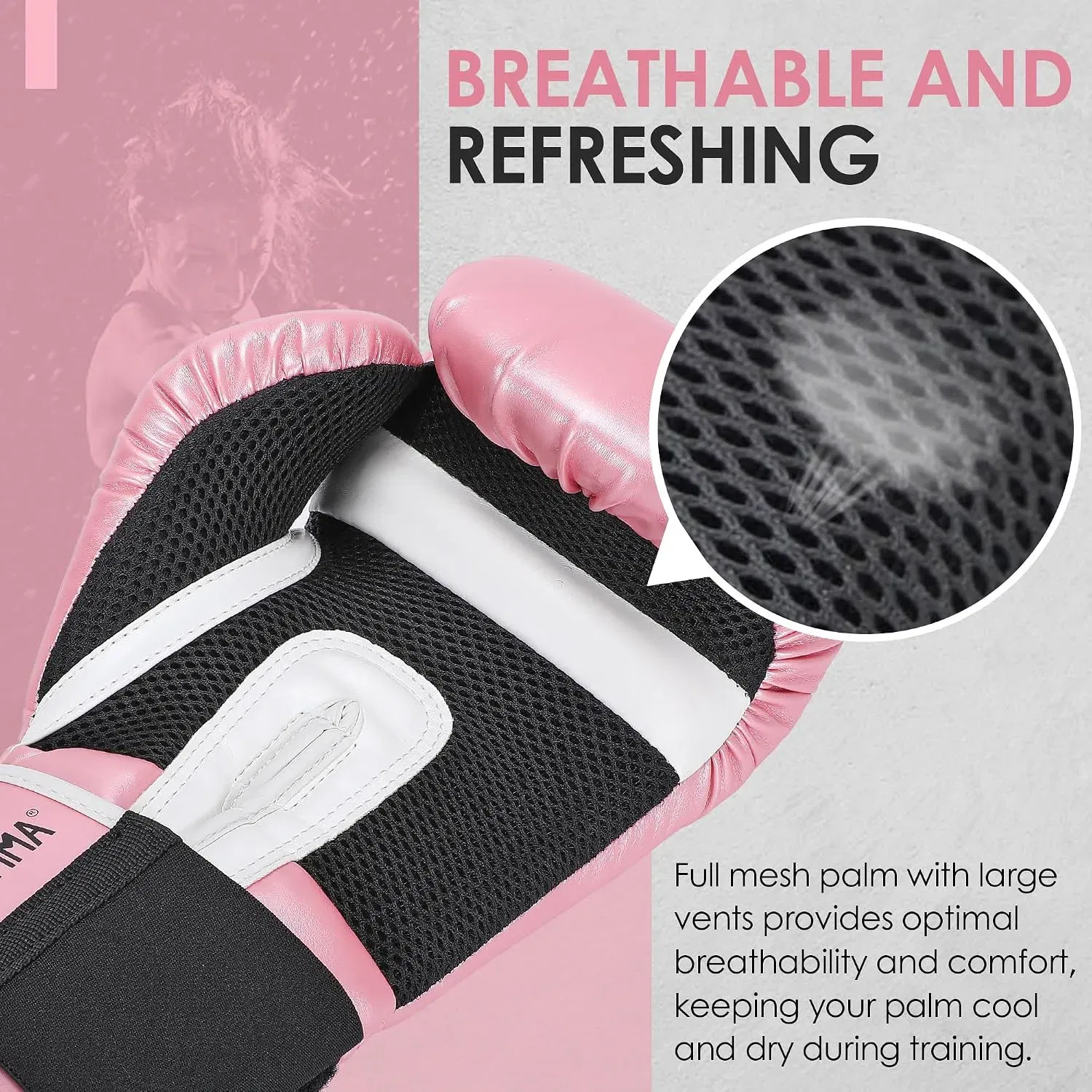 MaxxMMA Pro-Style Boxing Training Gloves - Pink - 8oz