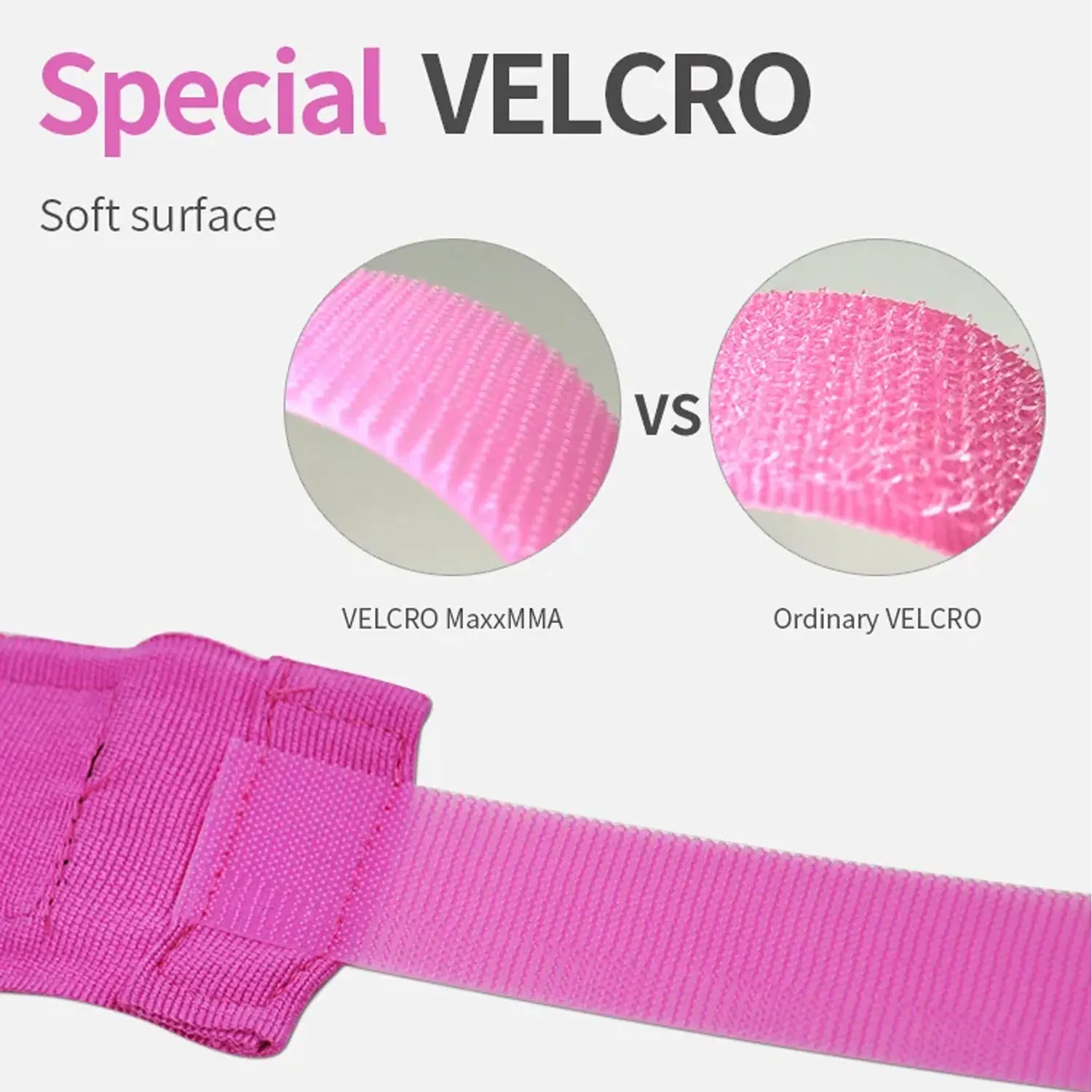 MaxxMMA Hand Wraps (55% nylon + 45% poly) - Pink - 200