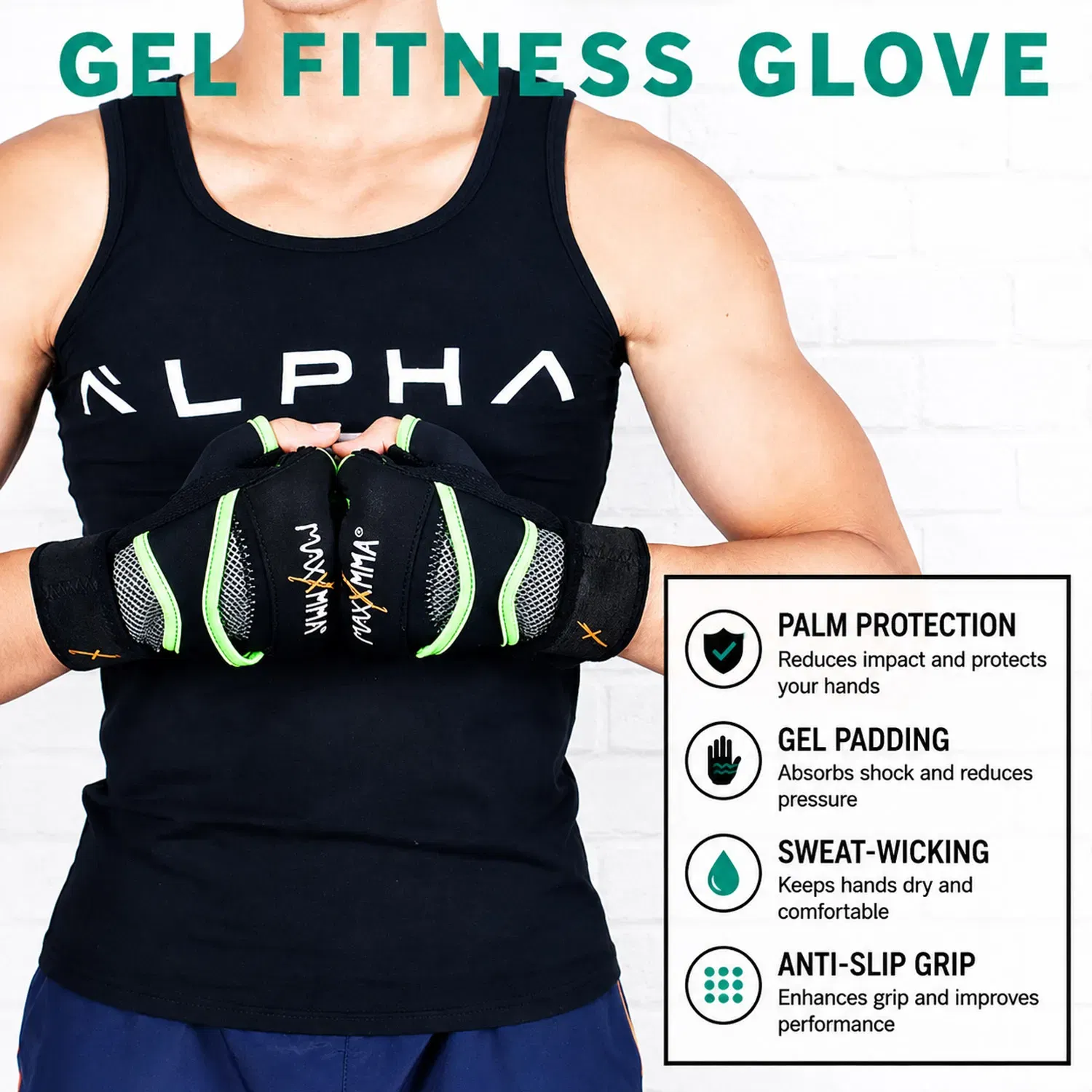 MaxxMMA Gel Glove Neoprene - Pink/Black - Medium