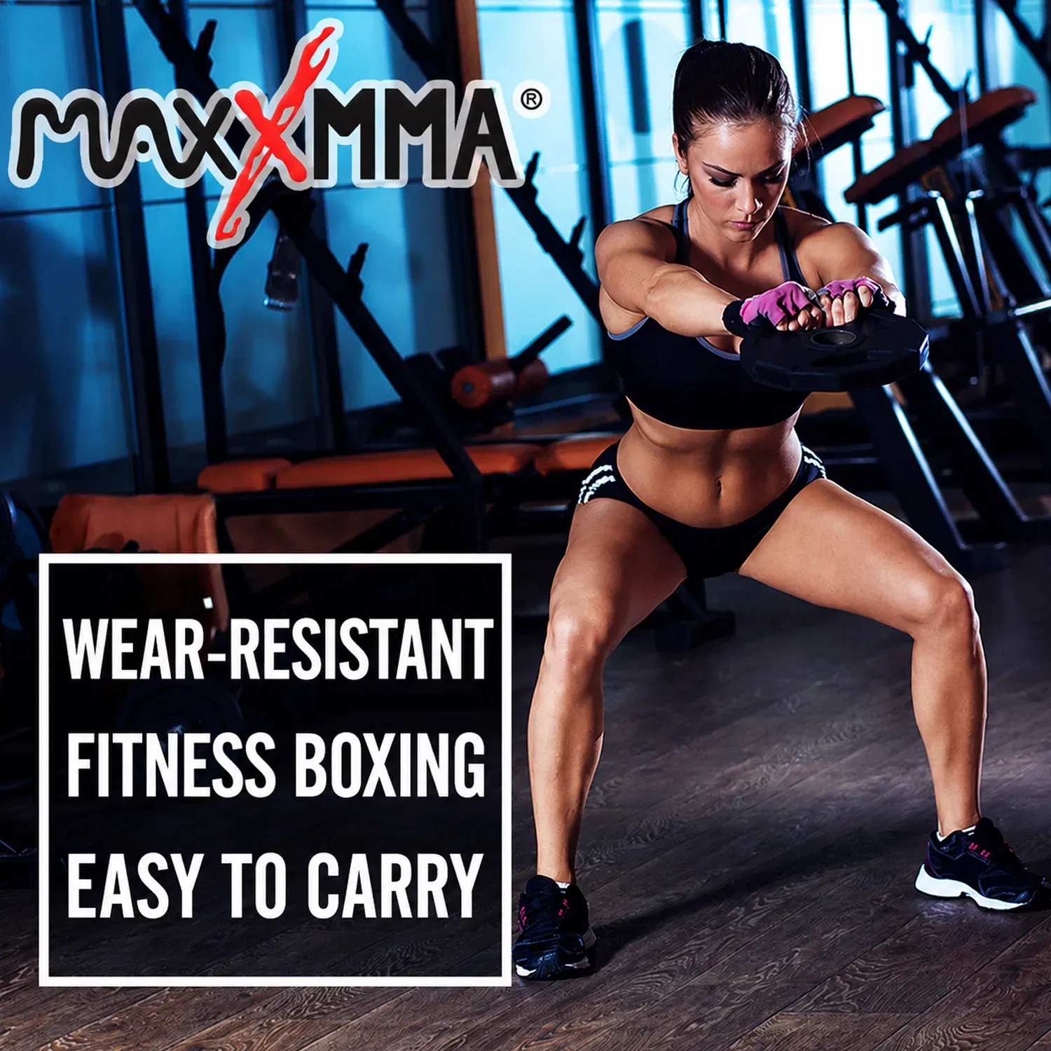 MaxxMMA Gel Glove Neoprene - Pink/Black - Medium