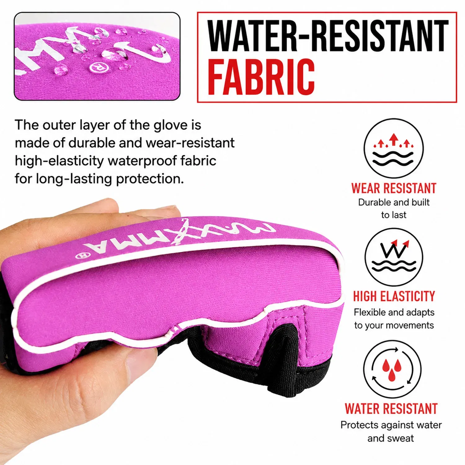 MaxxMMA Gel Glove Neoprene - Pink/Black - Medium