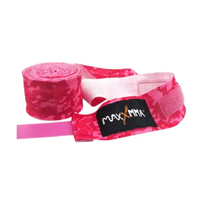 MaxxMMA Printed Elastic Hand Wraps - Pink - 120"