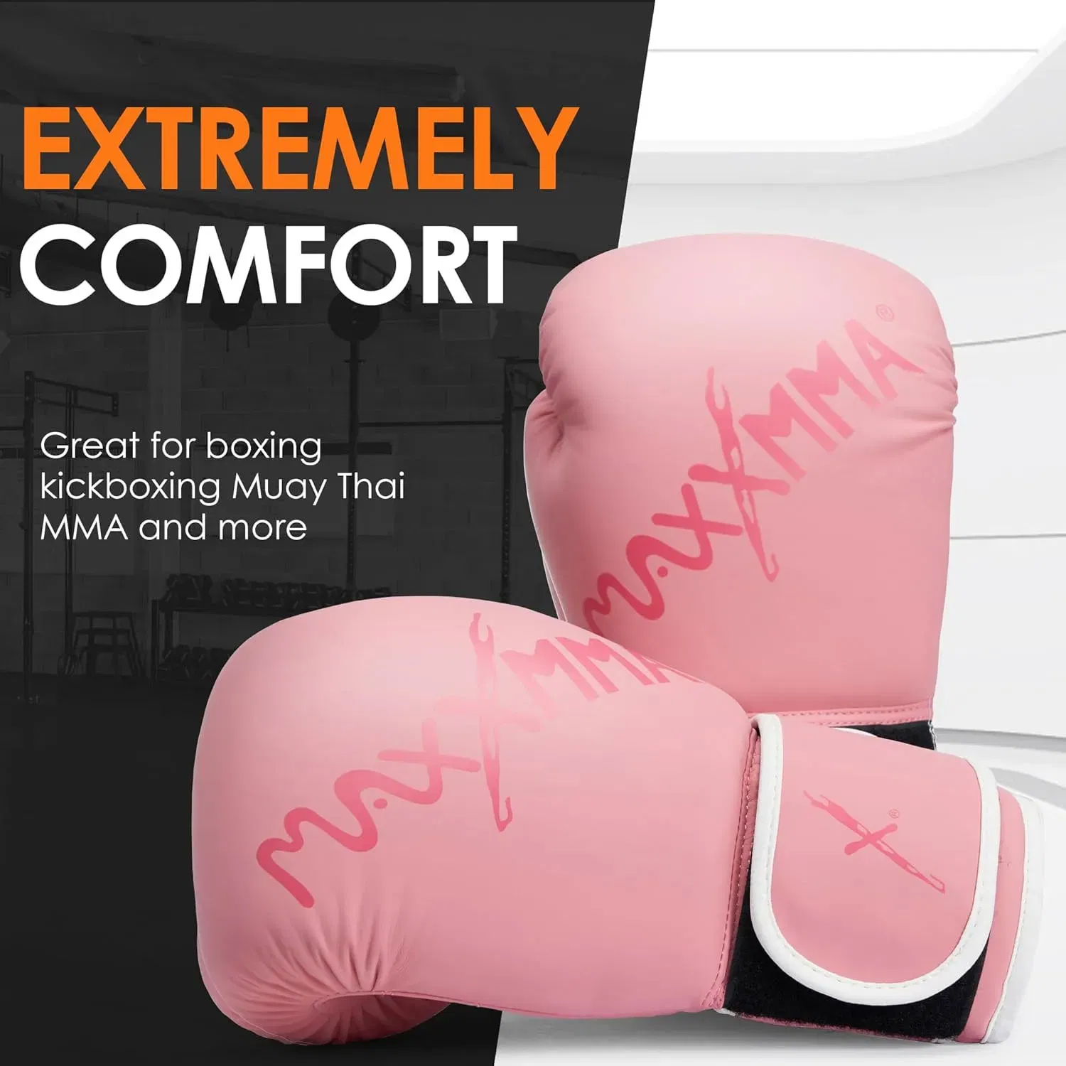 MaxxMMA Classic Boxing Training Gloves - Pink - 12oz
