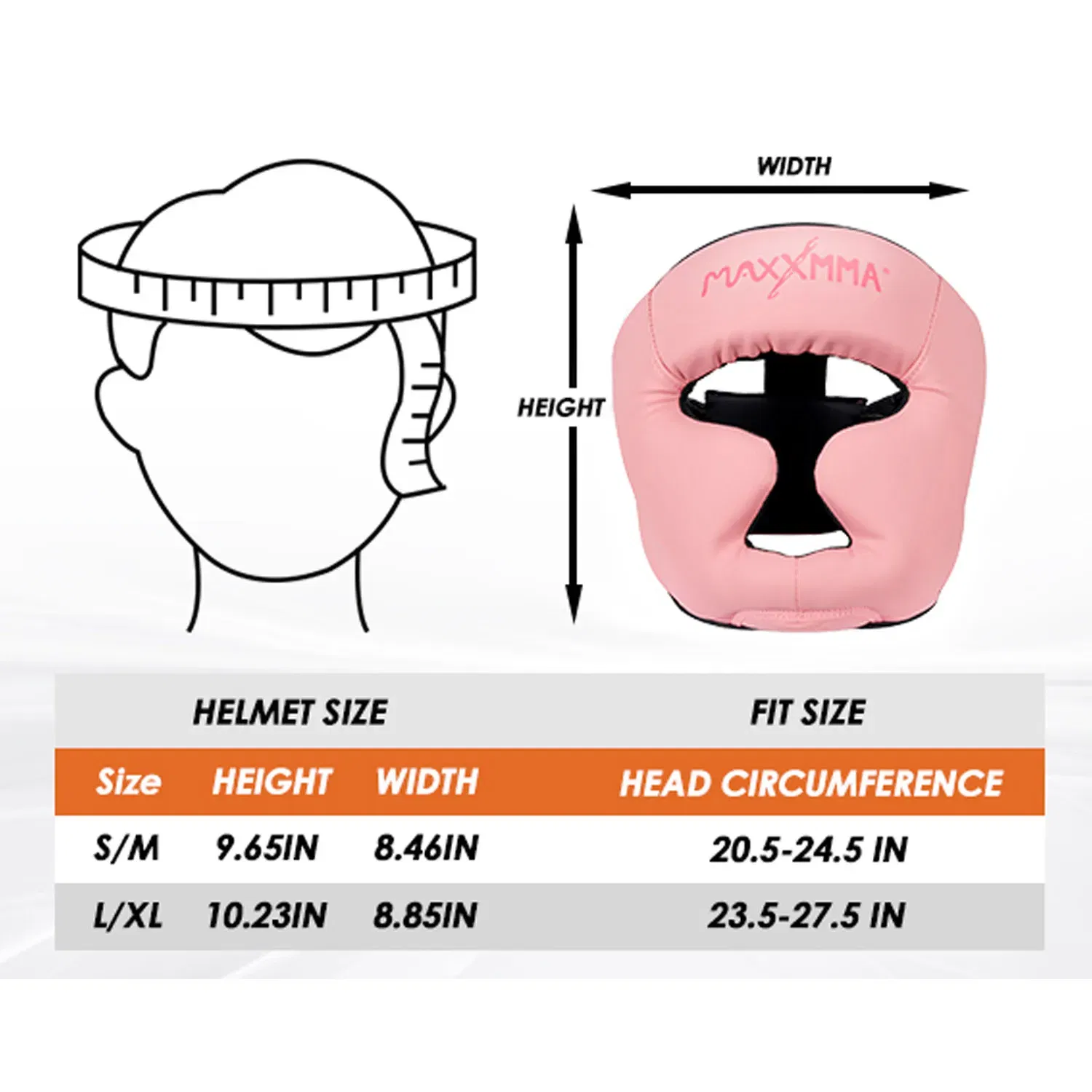 MaxxMMA Head Gear Full Coverage - Pink - Large