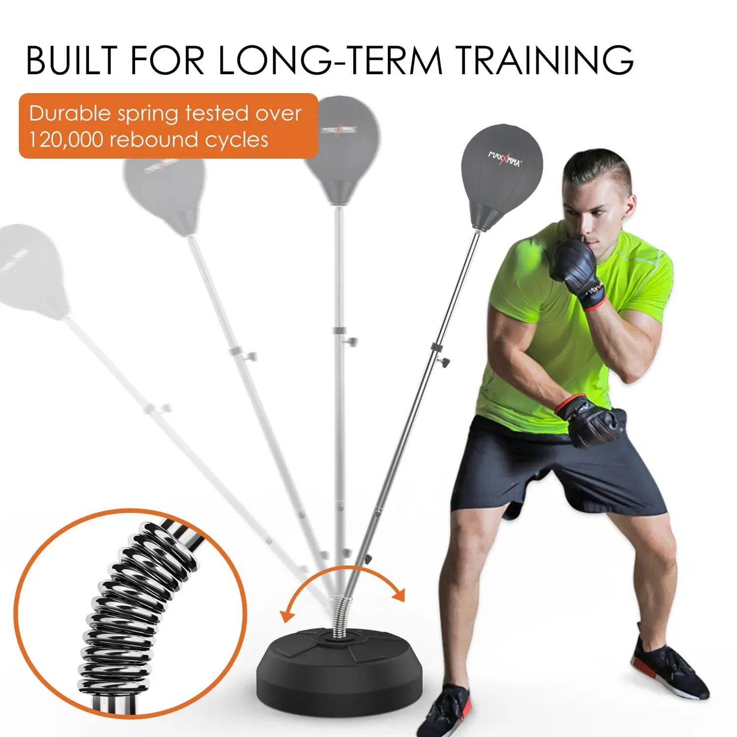MaxxMMA Speed- Adjustable Freestanding Reflex Bag Kit- Black