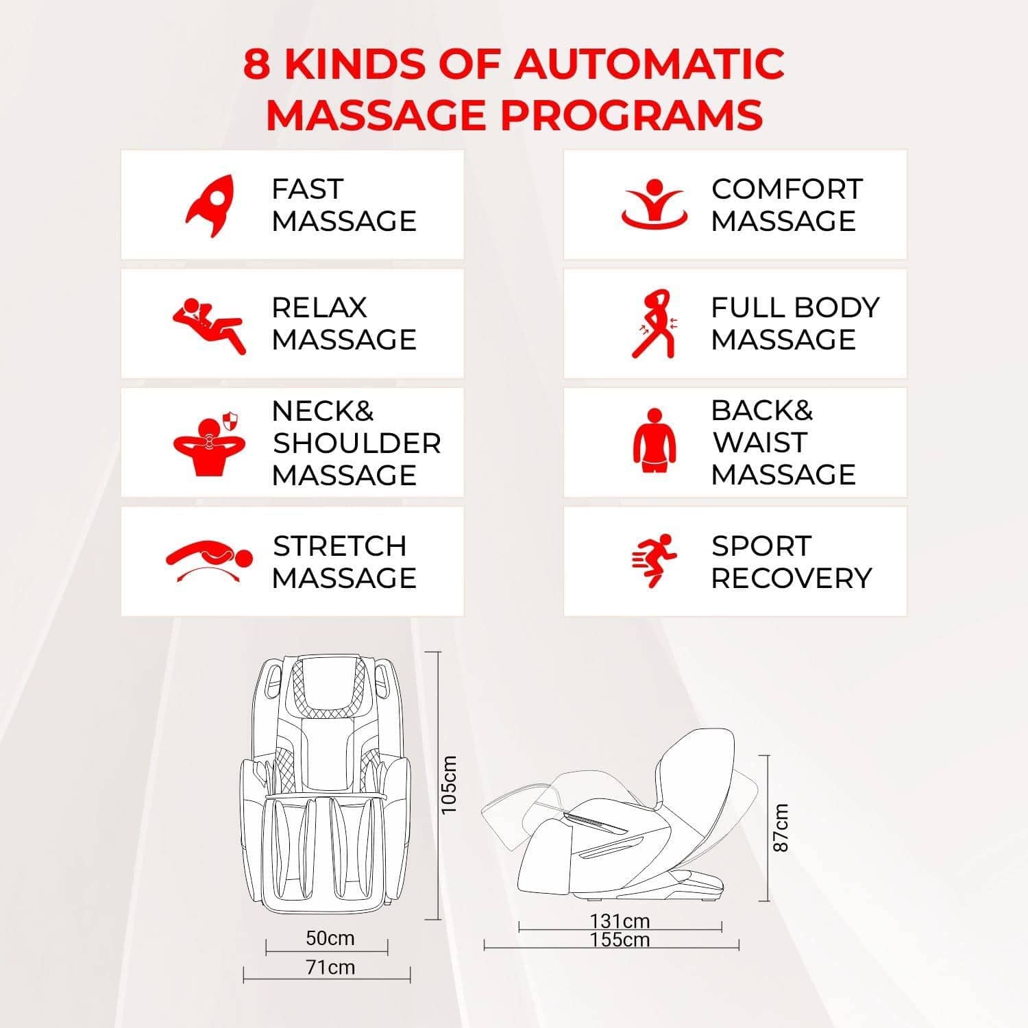 زيتاكو كرسي التدليك Yawarakai 3D المثبت مسبقًا مع مسار SL