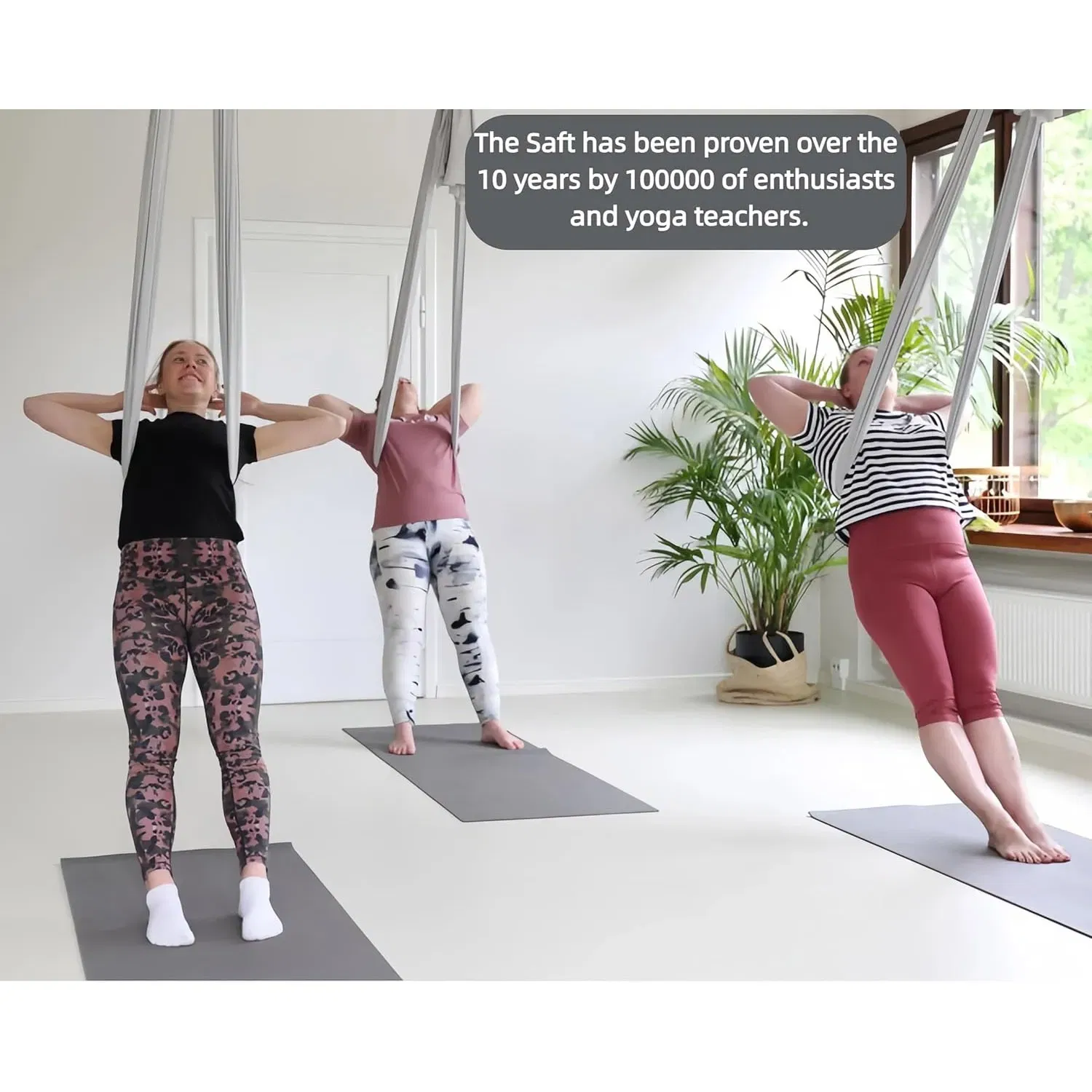 Vox Fitness Yoga Hammock & Swing - Silver Grey