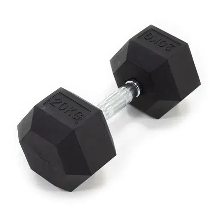 Powercore Rubber Hex Dumbbell - 10 Kg