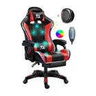 CoolBaby Professional Gaming Chairs with LED Light & Bluetooth Speakers - Red